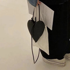 Red Heart Shape Shoulder Bag Women Chain Crossbody Clutch Purse