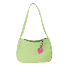 Retro Nylon Shoulder Top Handle Bag with Zipper Closure