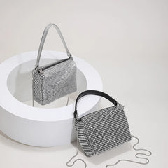 Rhinestone Shoulder Bag Tote Wallet Wristlet Vintage Glitter Evening Po