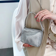 Rhinestone Shoulder Bag Tote Wallet Wristlet Vintage Glitter Evening Po