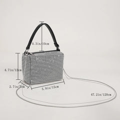 Rhinestone Shoulder Bag Tote Wallet Wristlet Vintage Glitter Evening Po
