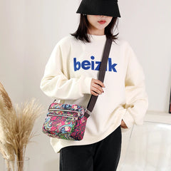 Rural Pastoral Style Flower Crossbody Shoulder Bag for Lady