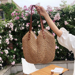 Women's Beach Straw Bag Vacation Casual Summer Woven Bag