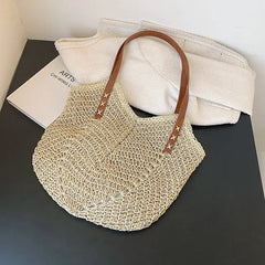 Women's Beach Straw Bag Vacation Casual Summer Woven Bag