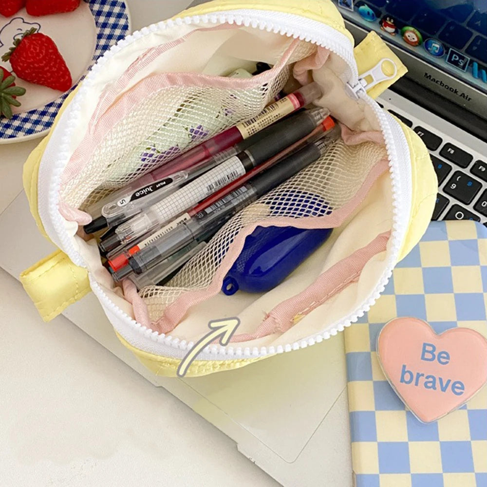 Women's Candy Cosmetic Bag Zipper Handbag Student Pen Box Wallet Makeup Storage