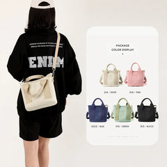 Women's Large Canvas Tote Shoulder Bag Multi-Pocket Handbag