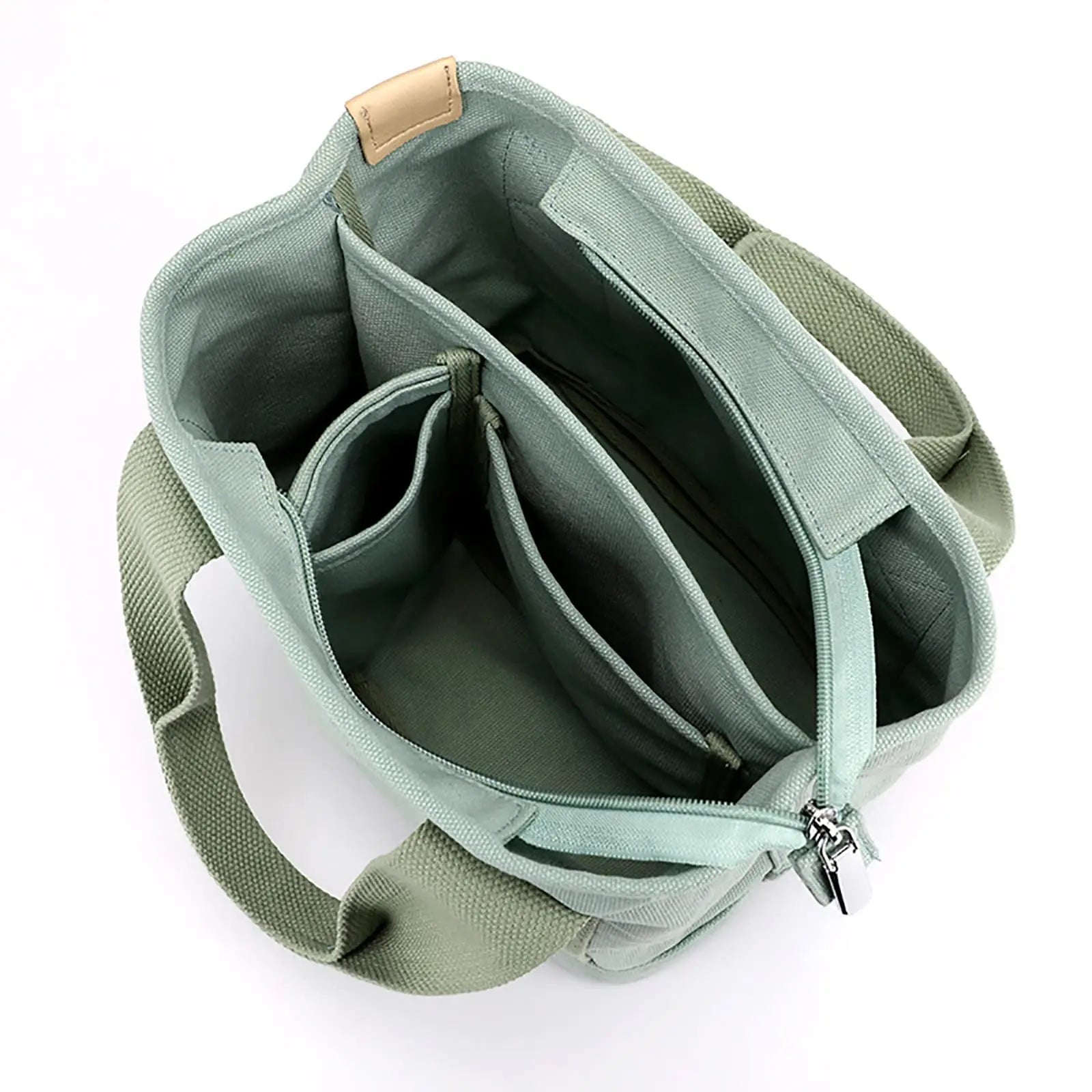 Women's Large Canvas Tote Shoulder Bag Multi-Pocket Handbag