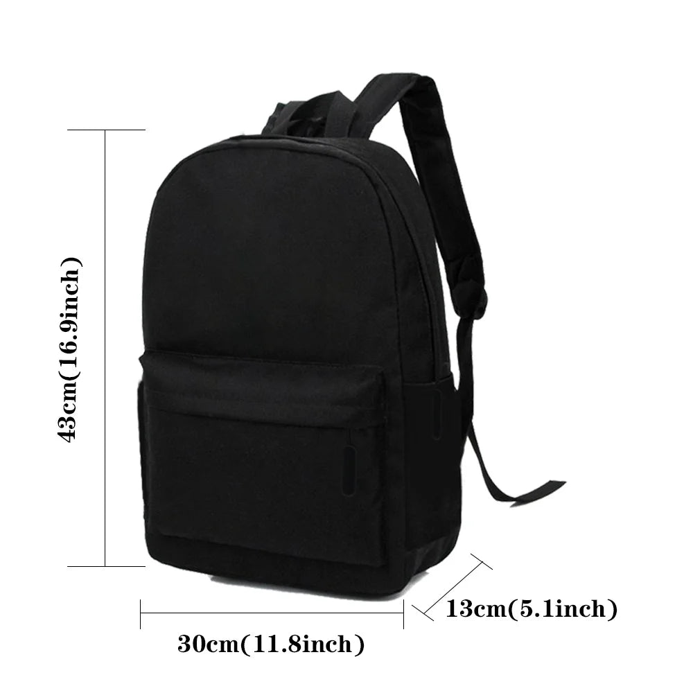 Canvas School Backpack for Women Men Outdoor Picnics