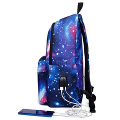 Canvas Backpack USB Charging School Bags for Teenagers Large Capacity Travel