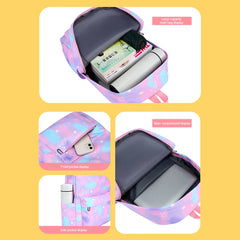 Women Schoolbag + Lunch Bag + Pen Bag Laptop Backpack