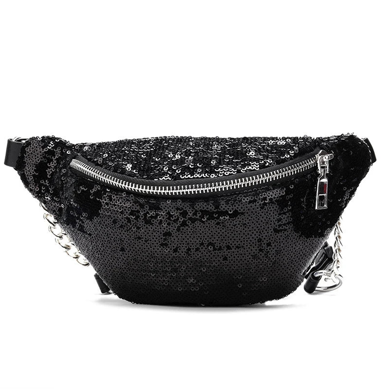 Sparkly Sequin Fanny Pack Waist Bag Glitter Bum Belt Bags