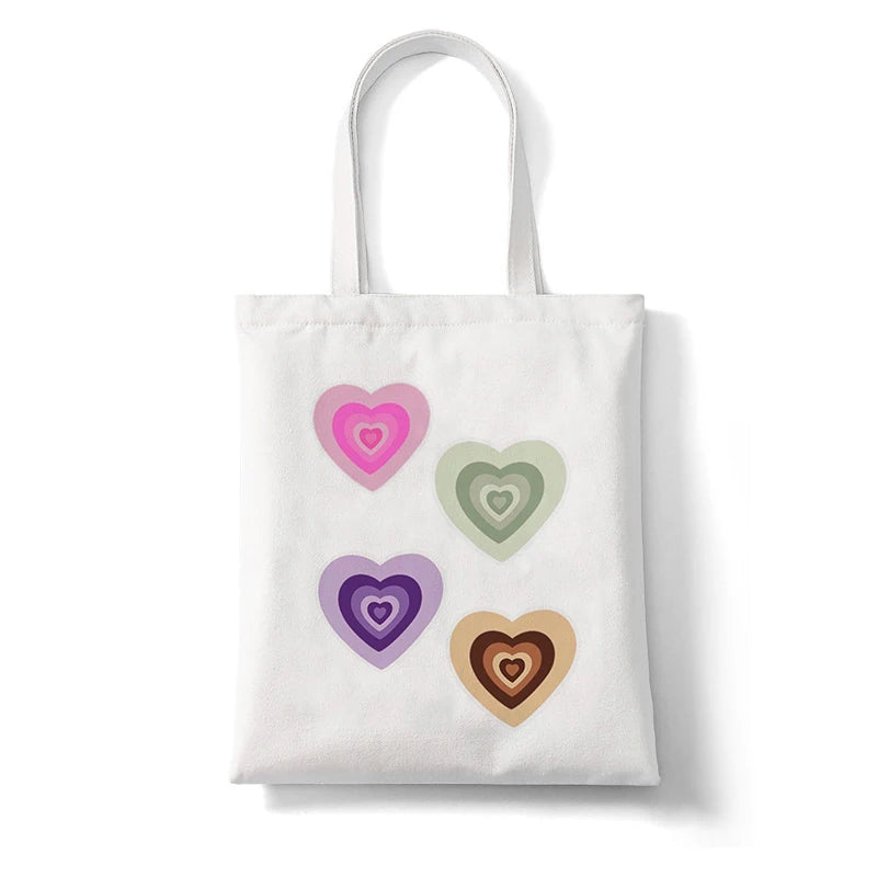 Flower Print Bag Canvas Shopper Large Handbag Tote Shoulder Lady Bag