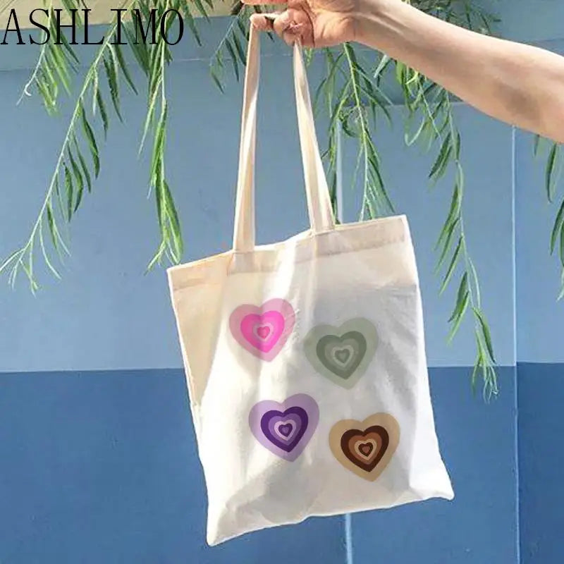 Flower Print Bag Canvas Shopper Large Handbag Tote Shoulder Lady Bag