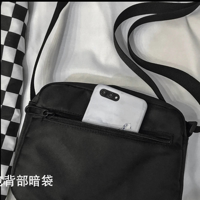 Nylon Handbag for Women Solid Letter Print Crossbody Bag