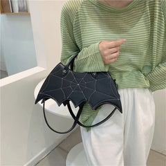 Spider Web Embroidery Shoulder Bag Leather Crossbody Bag