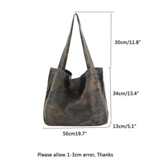 Canvas Shopper Bag Women's Large Tote Handbag
