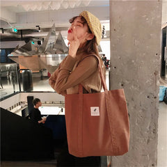 Canvas Shoulder Bag Casual Small Fresh Tote Handbag