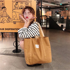 Canvas Shoulder Bag Casual Small Fresh Tote Handbag