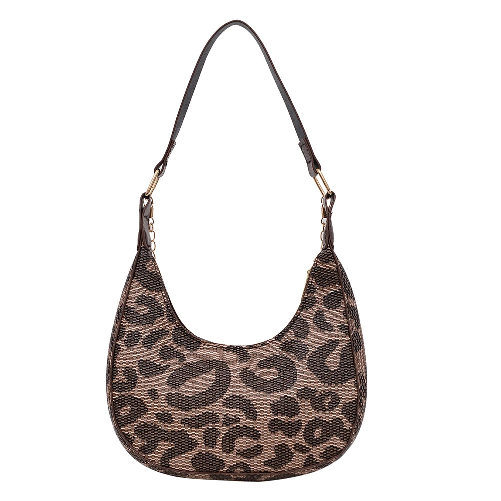 Women Houndstooth Print Shoulder Bag PU Leather Ladies Casual Messenger Handbag