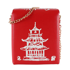 Red Tower Crossbody Messenger Bag Big Capacity Handbag