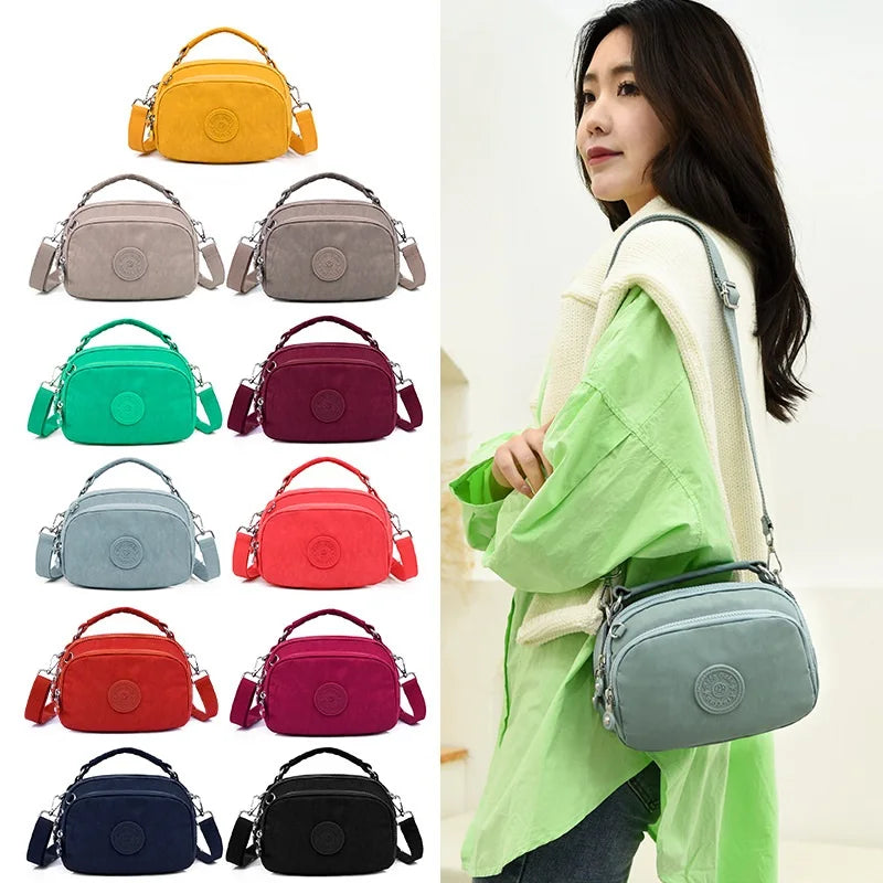 Canvas Shoulder Bag Casual Tote Zipper Messenger Crossbody