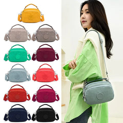 Canvas Shoulder Bag Casual Tote Zipper Messenger Crossbody