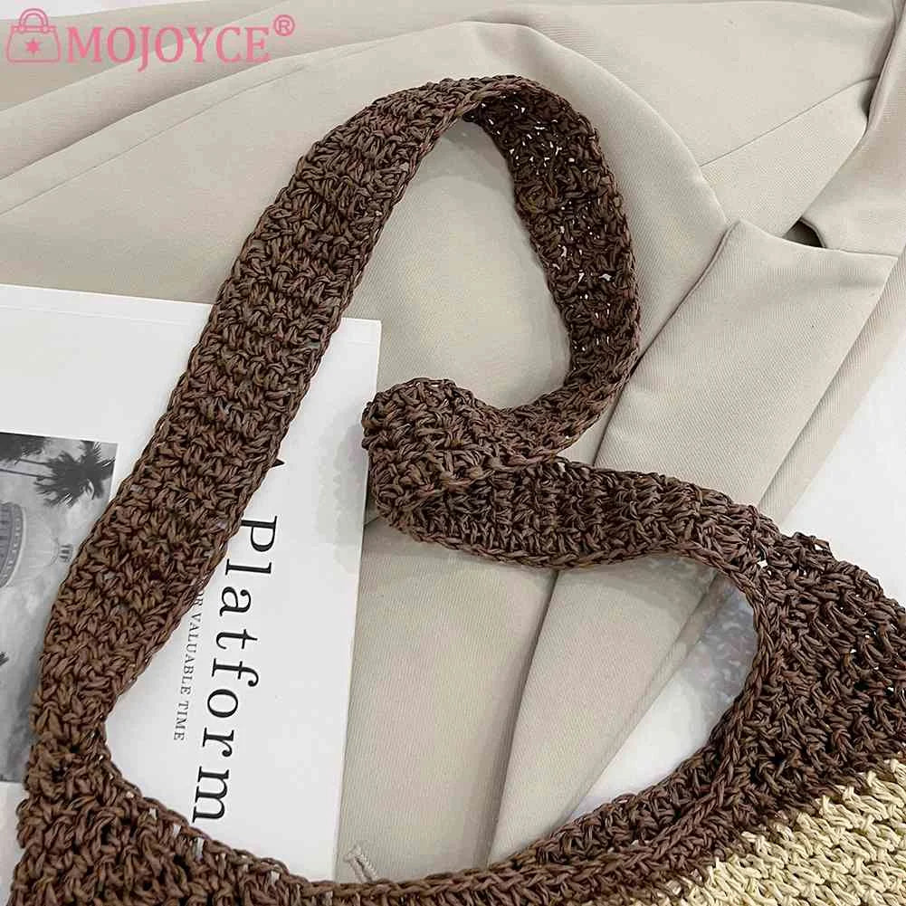 Straw Weave Hollow Shoulder Bag Large Capacity for Beach Vacation