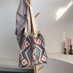 Colorful Geometric Pattern Shoulder Bag for Women