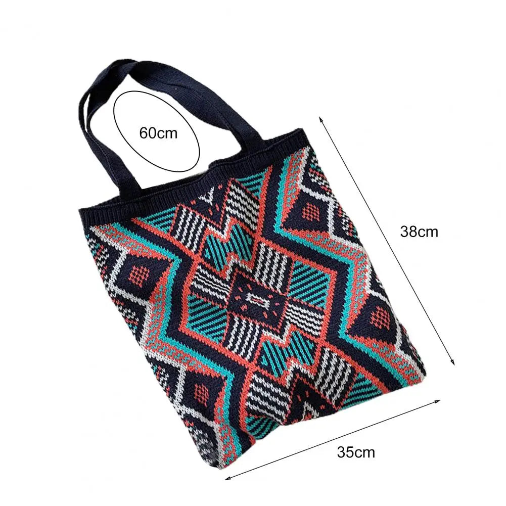 Colorful Geometric Pattern Shoulder Bag for Women