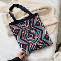Colorful Geometric Pattern Shoulder Bag for Women