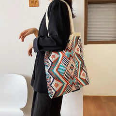 Colorful Geometric Pattern Shoulder Bag for Women