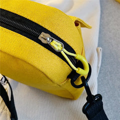 Canvas Mini Square Handbag Letter Printed Crossbody Ins Messenger Tote