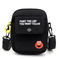 Canvas Mini Square Handbag Letter Printed Crossbody Ins Messenger Tote