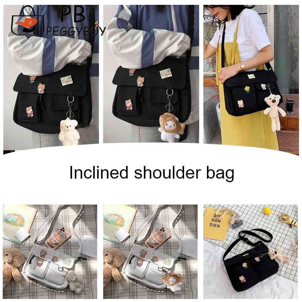 Japanese Harajuku Women Shoulder Bag Large Capacity Handbag for Shopping