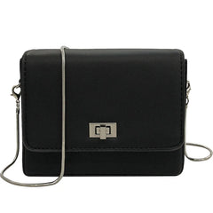 Women Shoulder Bag Solid High Leather Metal Chain Messenger Bag Evening Bag