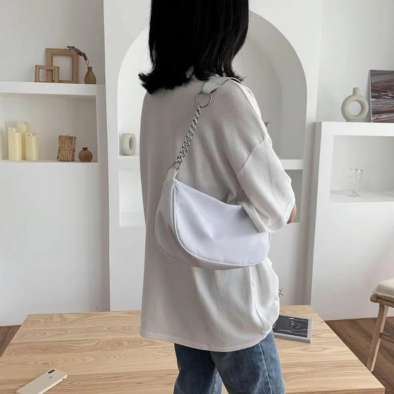 Retro Shoulder Bag Nylon Chain Shopping Purse