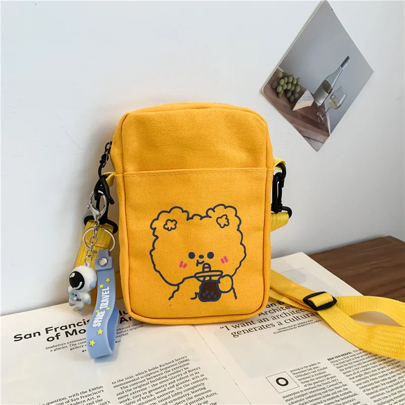 Canvas Tote Shoulder Bag Zipper Messenger Handbag