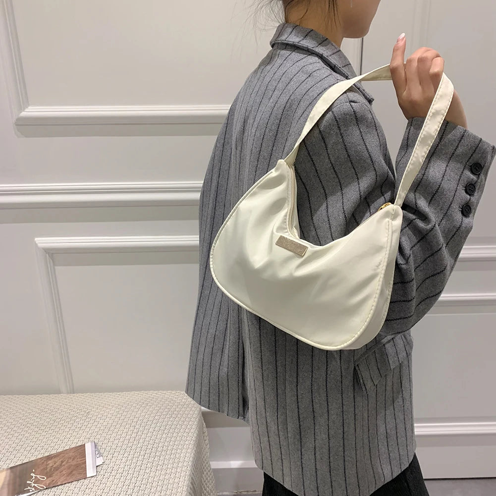 Women Shoulder Bag Retro Solid Messenger Bags Zipper All-Match