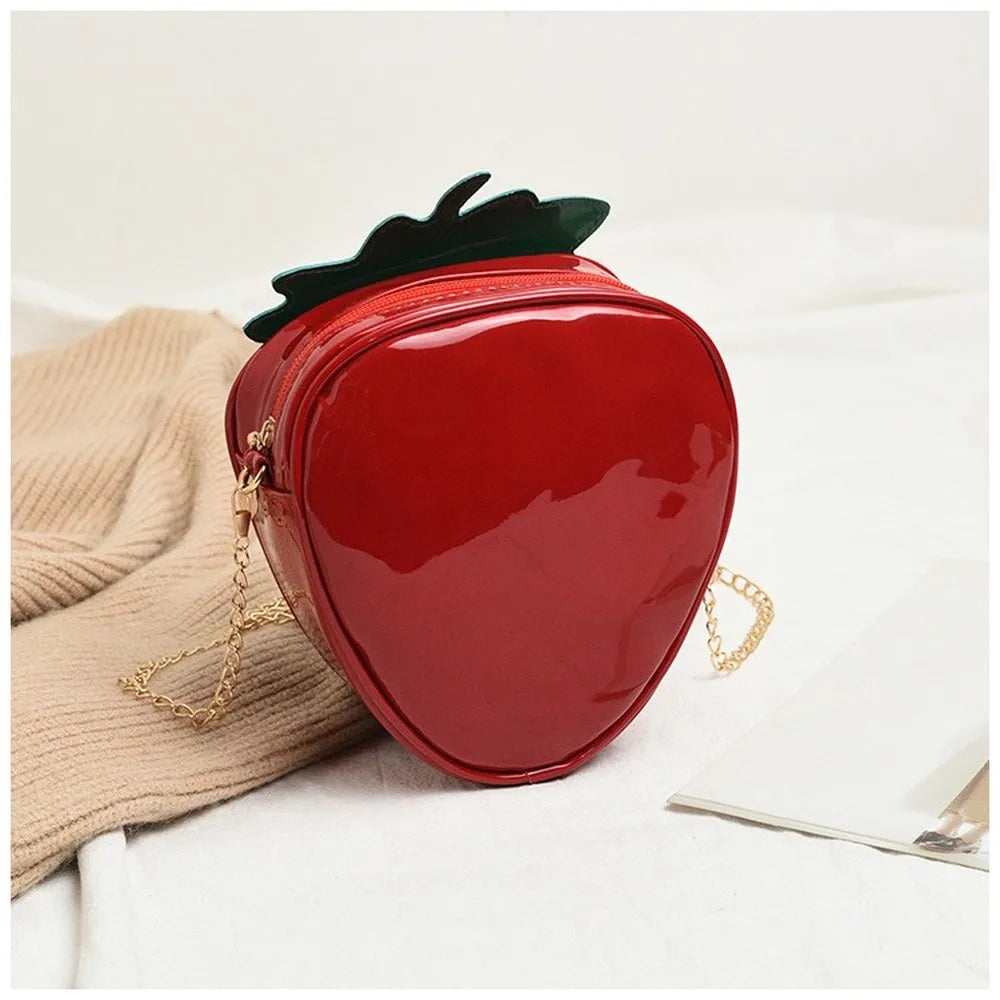 Strawberry Shape Shoulder Bag Chain Crossbody Purse