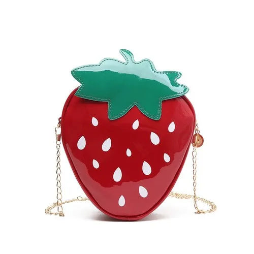 Strawberry Shape Shoulder Bag Chain Crossbody Purse