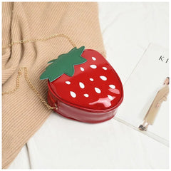 Strawberry Shape Shoulder Bag Chain Crossbody Purse