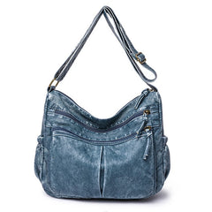 Vintage Leather Shoulder Bag Crossbody Messenger Pack Brown