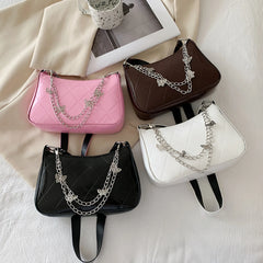 Women Shoulder Bag Butterfly Chain Decoration Detachable Strap