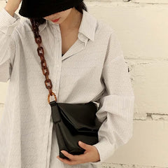 Women Shoulder Bags Acrylic Chain Soft Flaps Bag