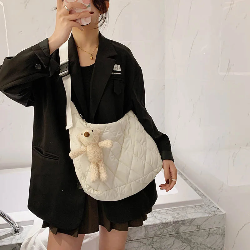 Canvas Crossbody Shoulder Bag for Women Large Capacity Shopper