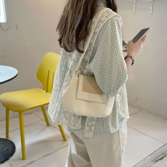 Women Shoulder Bags Pleated Hobos Cross-body PU Leather Handbags OL Fairy