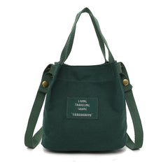 Canvas Letter Printing Shoulder Bag Large Capacity Travel Crossbody Handbag