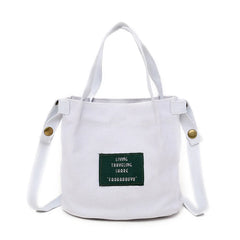 Canvas Letter Printing Shoulder Bag Large Capacity Travel Crossbody Handbag