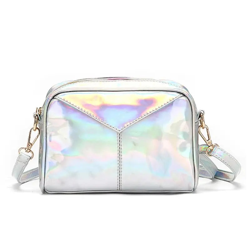 Leather Holographic Shoulder Bag Evening Handbag