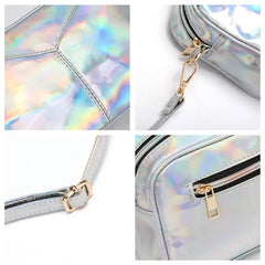 Leather Holographic Shoulder Bag Evening Handbag